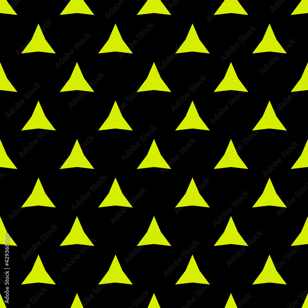 Poster yellow shapes template. the same pattern of vector thorns.