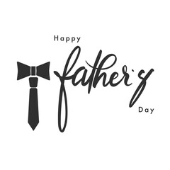 Happy Father's Day handwriting Calligraphy with Bow and tie isolated on white background, Vector illustration EPS 10