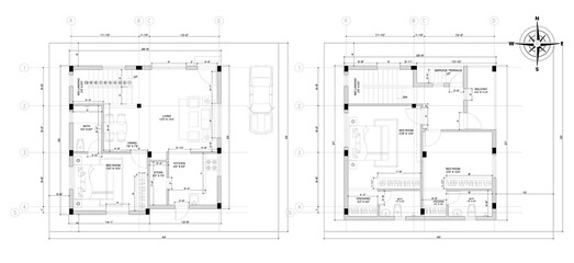 Blueprints stock photo