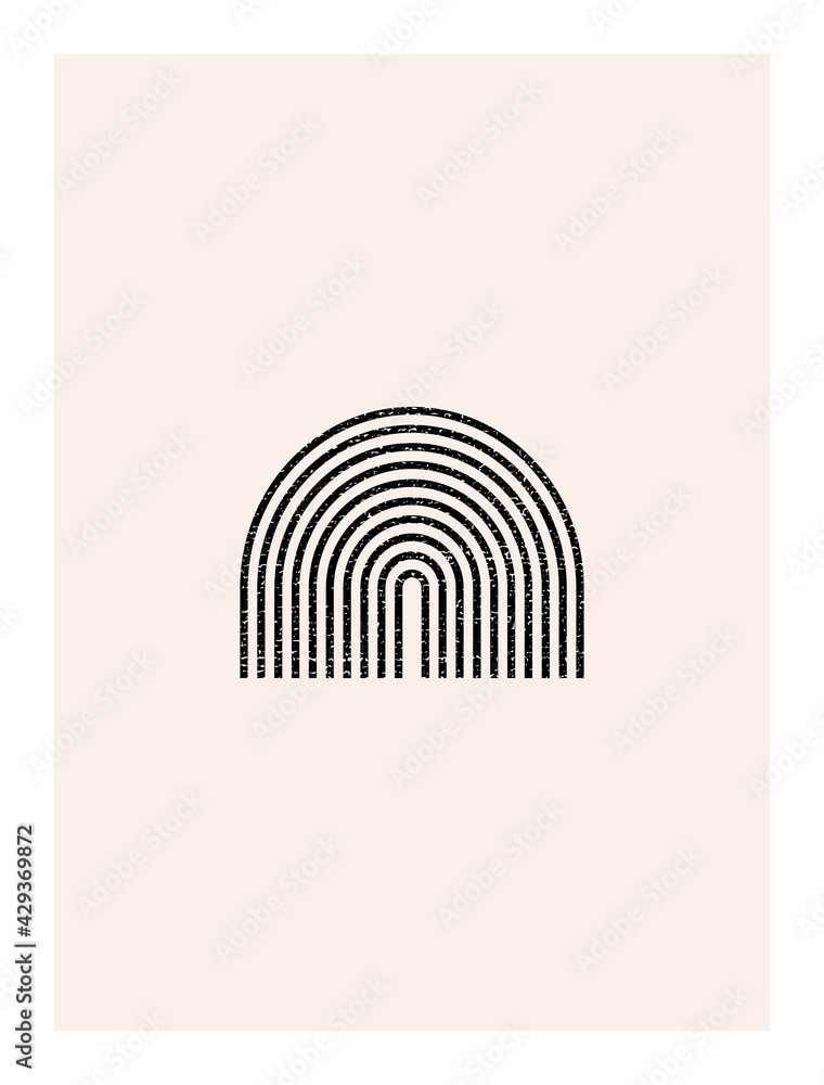 Poster abstract wall art. inspired by mid century modern design contemporary vector geometric background. m