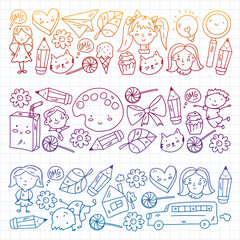 Creativity and imagination. Vector illustration. Children education.