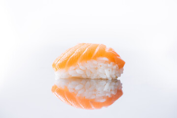 nigiri on white background, Japanese food