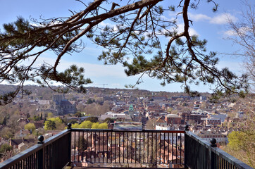 View of  city of Winchester from the balcony on the hill