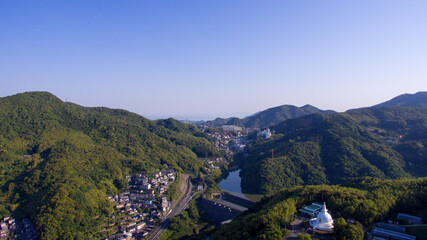 Panoramic view of Nagasaki City’s mountain taken from aerial photography_01