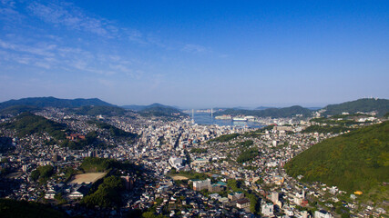 Panoramic view of Nagasaki City taken from aerial photography_20