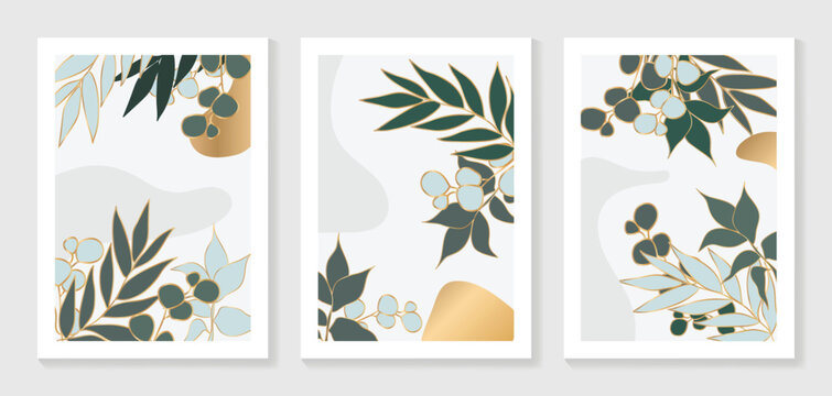 Mountain and Botanical wall art vector set. Earth tones landscapes wallpaper. Oasis Tropical backgrounds collection with mountain, sand, palm,Twigs leaf, moon or sun. Vector illustration.