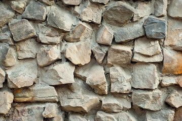 Texture of brick wall and concrete blocks. Samples of stone plates stacked evenly in a row.
