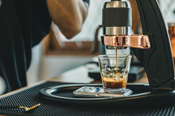 espresso machine in cafe