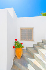 Fira sights the most beautiful village in Santorini island in Greece - obrazy, fototapety, plakaty