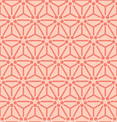 Japanese Hexagon Star Flower Vector Seamless Pattern