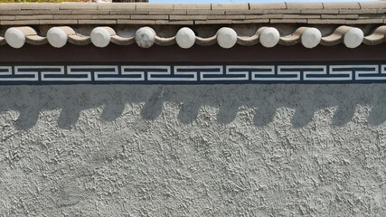 Korean traditional style stone wall of the house