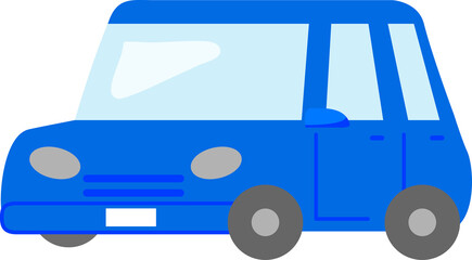 イラスト素材: 青い色の乗用車　乗り物　
