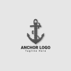 simple and abstract anchor lines logo vector idea
