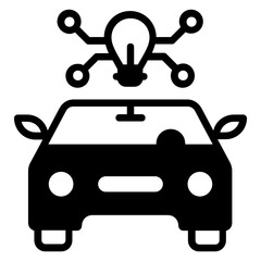 Self driving car lidar Concept,  Autopilot gps radar and sensor Vector Icon Design, Autonomous driverless vehicle Symbol, Robo car Sign, Automated driving system stock illustration