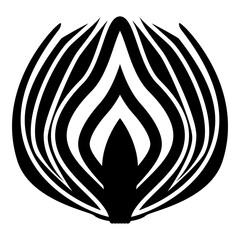 Silhouette onion cut in half part bulbs chopped sliced vegetable black color vector illustration flat style image