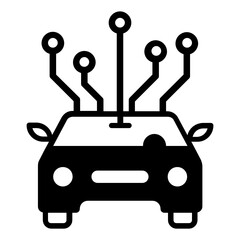 Self driving Car Design and construction electric circuit Concept Vector Icon Design, Autonomous driverless vehicle Symbol, Robo car Sign, Automated driving system stock illustration