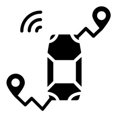 Self driving Hybrid navigation Concept, Autopilot car with Ping and Signals Vector Icon Design, Autonomous driverless vehicle Symbol, Robo car Sign, Automated driving system stock illustration