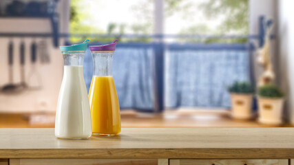 Fresh orange juice and morning time 