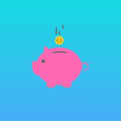 Piggy bank icon in color flat style. Graphic illustration. Money box sign. Pig container symbol or business concept. Deposit logo. For website design, dev, gui, app, ui, ux, infographic. Vector EPS 10