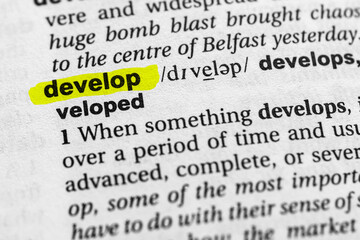 Highlighted word develop concept and meaning