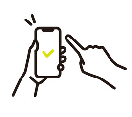 シンプル　イラスト　スマホで診察予約する
