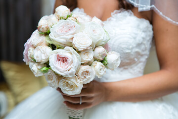 Wedding bouquet in bride's hands