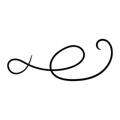 Fototapeta na wymiar Swirl ornament stroke hand drawn. Ornamental curls with pen, swirls divider and filigree ornaments vector illustration. Black on white