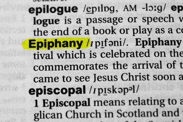 Highlighted word epiphany concept and meaning.