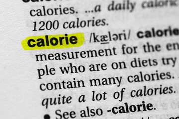 Highlighted word calorie concept and meaning