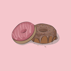donut with chocolate and cream