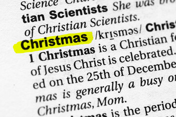 Highlighted word christmas concept and meaning