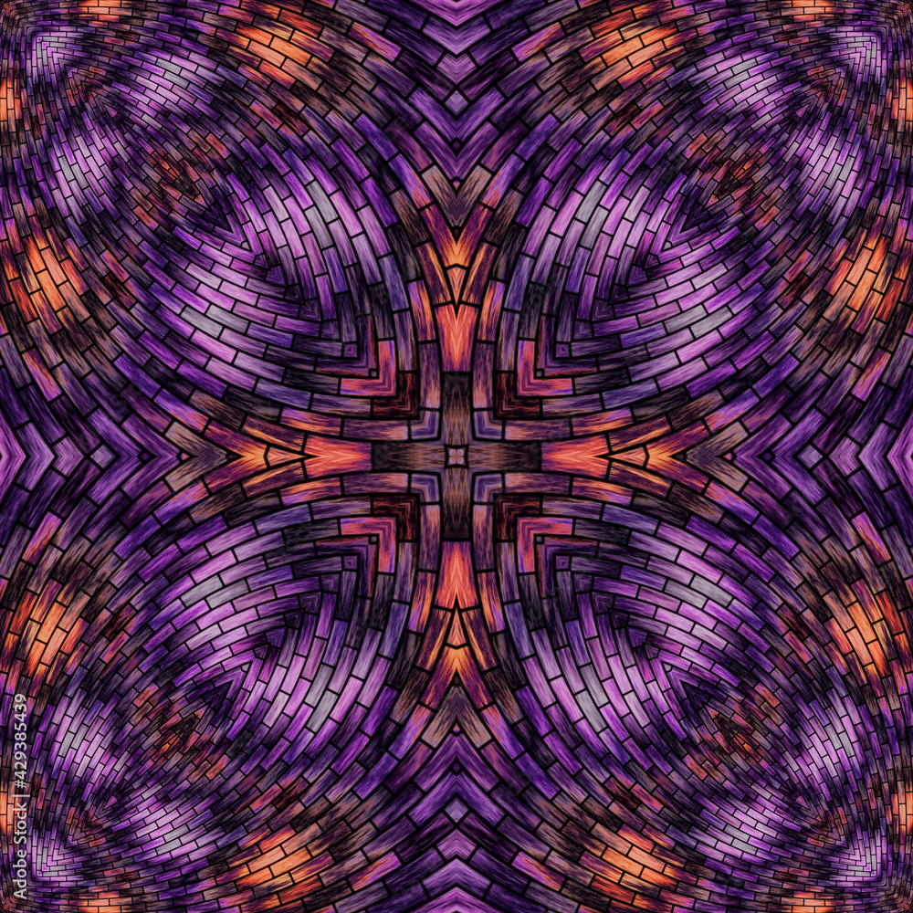 Wall mural 3d effect - abstract mosaic style pattern