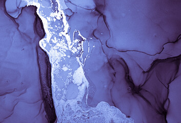 Fototapeta premium Navy Ink Painting. Fluid Flow Mix. Indigo Alcohol Pattern. Ink Paint. Water Print. Blue Oil Design. Watercolour Modern Drops. Deep Geode Art. Winter Background. Liquid Ink Painting.