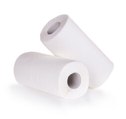 Paper towels isolated on white background. Health concept.