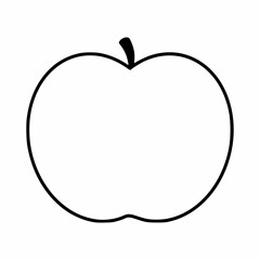 An apple drawn with a contour line. A doodle-style apple.