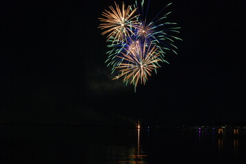fireworks over the sea