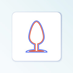 Fototapeta premium Line Anal plug icon isolated on white background. Butt plug sign. Fetish accessory. Sex toy for men and woman. Colorful outline concept. Vector