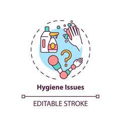 Hygiene issues concept icon. Prosthesis replacement condition idea thin line illustration. Skin irritations prevention. Personal hygiene. Vector isolated outline RGB color drawing. Editable stroke