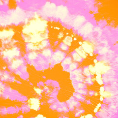 Obraz premium Spiral Grunge Effect. Color Pattern. Artistic Roll. Abstract Dye. Hippie Circular Design. Yellow Batik Print. Tye Dye Circle Backdrop. Psychedelic Water Patterns. Orange Art Abstract Dye.