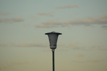 lamp or light on the public road with sky and clouds background