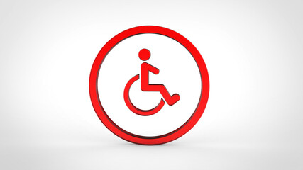 3d red disabled symbol