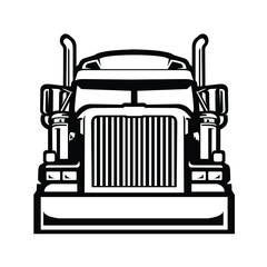 Semi truck vector front view isolated. 18 wheeler vector © Rajadigital Desain