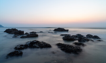Porthtowan sunset Cornwall England uk 