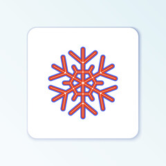 Line Snowflake icon isolated on white background. Colorful outline concept. Vector