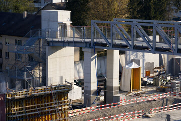 Roofing of existing highway at Zurich Schwamendingen. Photo taken April 21st, 2021, Zurich, Switzerland.