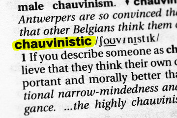 Highlighted word chauvinistic concept and meaning