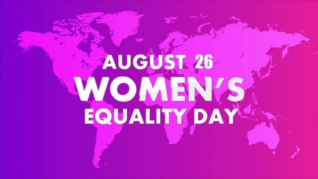 Womens equality day world map, art video illustration.