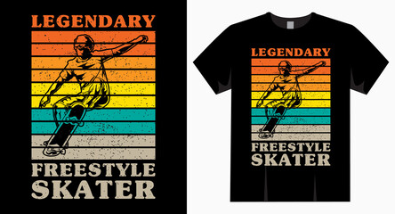 legendary freestyle skater typography vintage for t shirt design