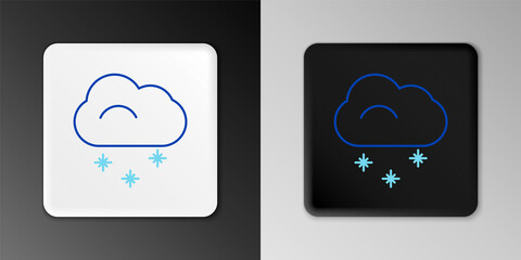 Line Cloud with snow icon isolated on grey background. Cloud with snowflakes. Single weather icon. Snowing sign. Colorful outline concept. Vector