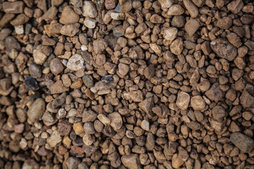Image of stones, gravel, coarse-grained pebbles, close-up.